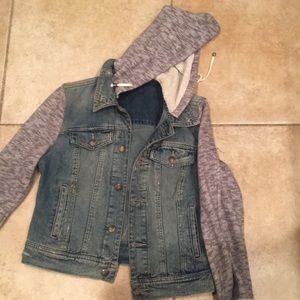 Free People sweatshirt jean jacket!